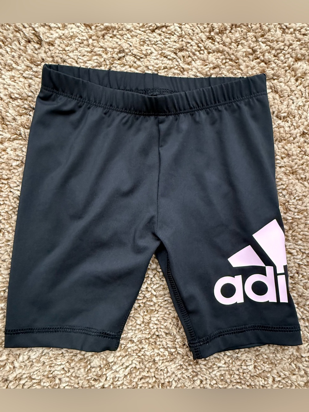Adidas Girls Black Pink Logo Bike Shorts Size 3T